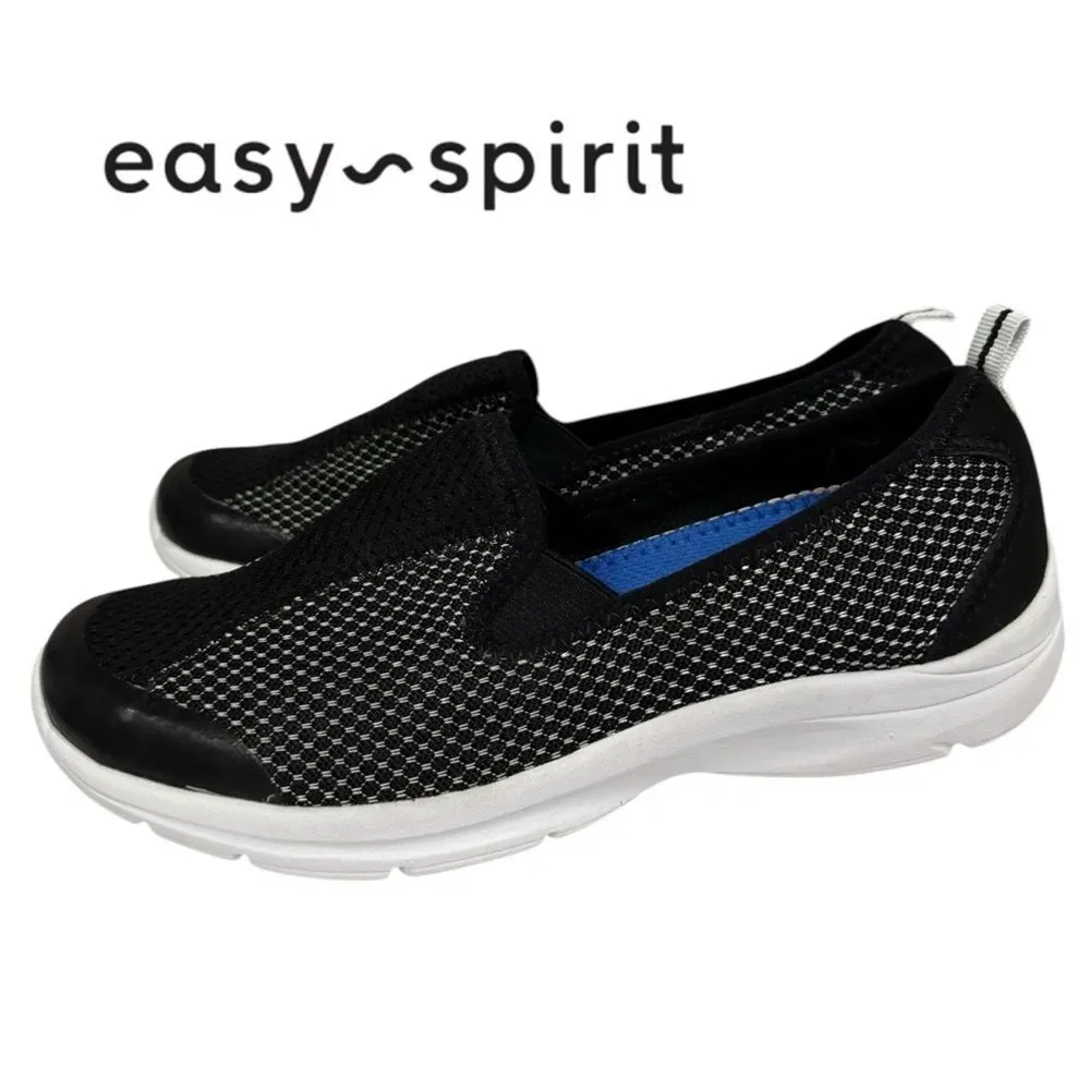 Easy Spirit e360 Quash Women's Black White Slip-on Sneakers 6